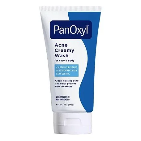 PanoOxyl Acne Creamy Wash, 4% Benzoyl Peroxide, 6 Oz White