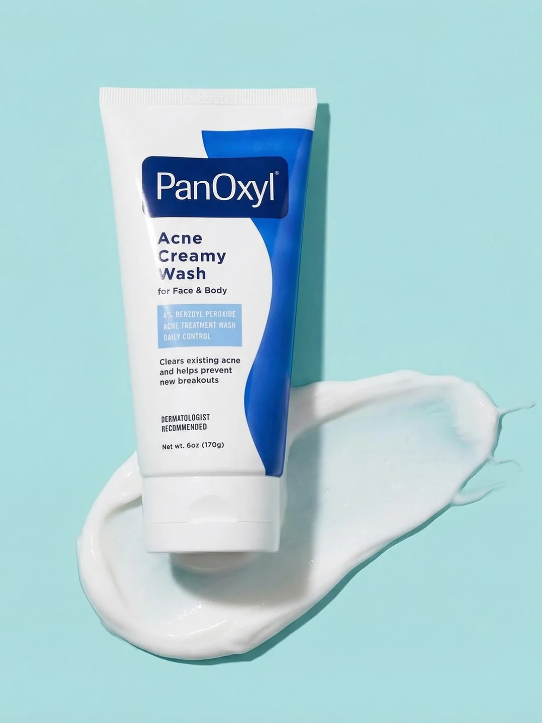 PanoOxyl Acne Creamy Wash, 4% Benzoyl Peroxide, 6 Oz White - Image 2
