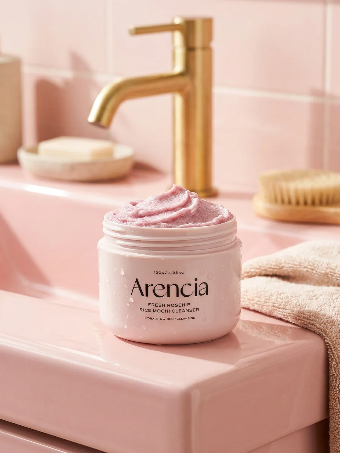 Arencia Fresh Rosehip Rice Mochi Cleanser 120g - Image 2