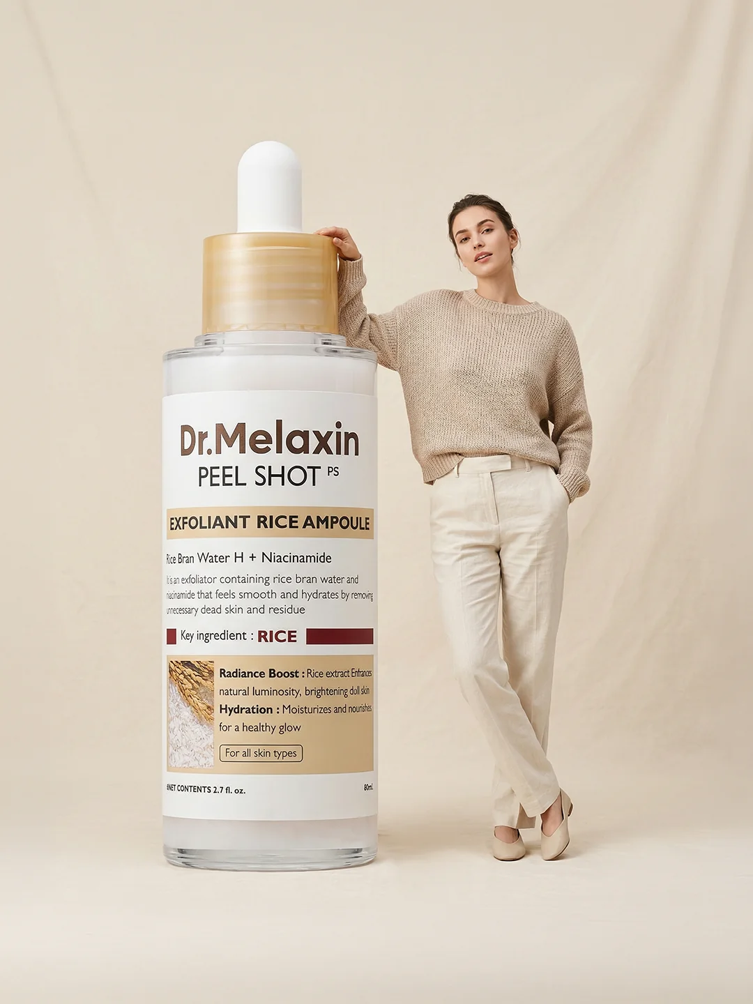 Dr.Melaxin Peel Shot Exfolating White Rice Ampoule 80ml - Image 2