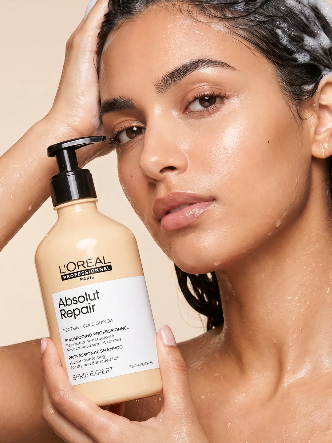 L’Oréal Professional – Absolut Repair Protein + Gold Quinoa Shampoo (500 ml) - Image 5