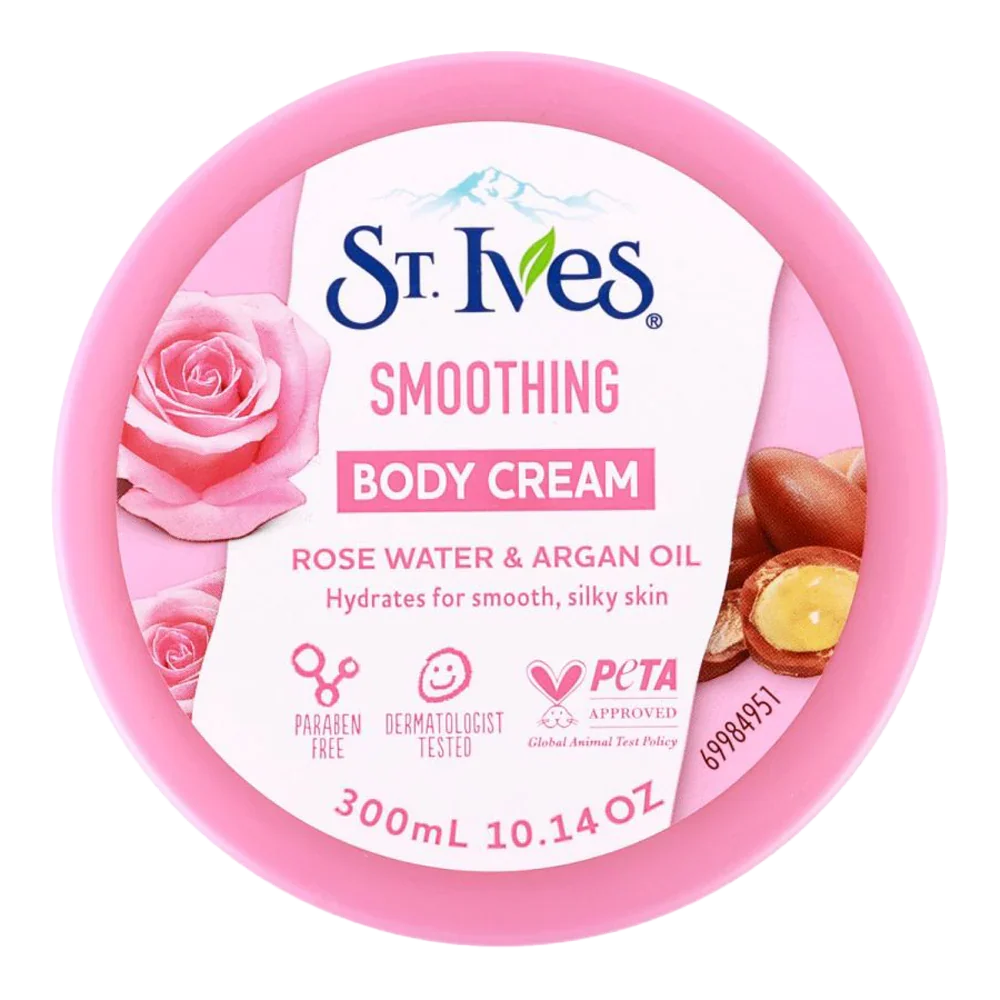 ST. Ives Smoothing Body Cream With Rose Water & Argan Oil 300 ml